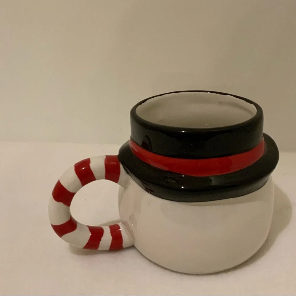 Snowman Mug with Candy Cane Handle